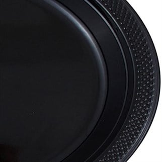 Siyah Renk Plastik Tabak 25 Adet