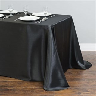 Siyah Renkli Saten Masa Örtüsü