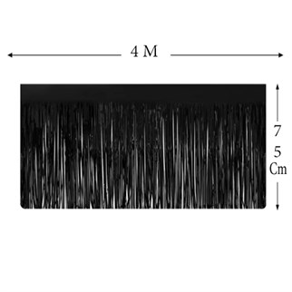 Siyah Saçaklı Metalize Masa Eteği