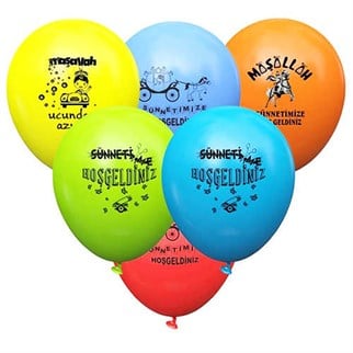 Sünnet Temalı Latex Balon 12 Adet