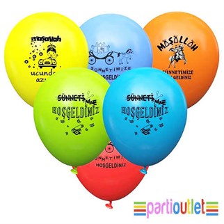 Sünnet Temalı Latex Balon 12 Adet