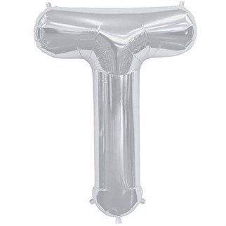 T Harf Folyo Balon Gümüş 100 cm