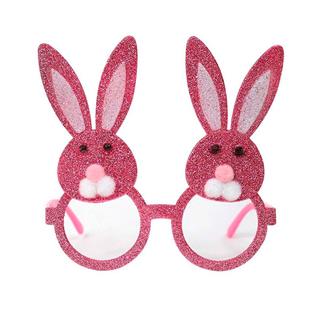 Tavşan Figürlü Pembe Parti Gözlüğü