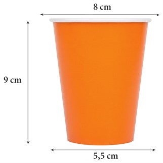 Turuncu Karton Bardak 8 Adet
