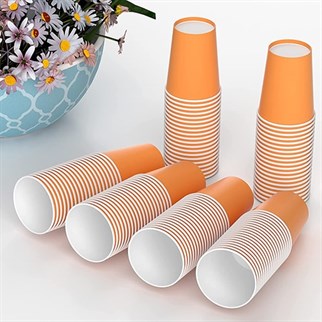 Turuncu Karton Bardak 8 Adet