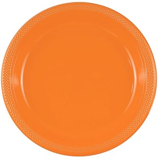 Turuncu Renk Plastik Tabak 25 Adet