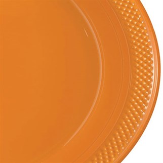 Turuncu Renk Plastik Tabak 25 Adet