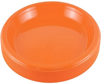 Turuncu Renk Plastik Tabak 25 Adet