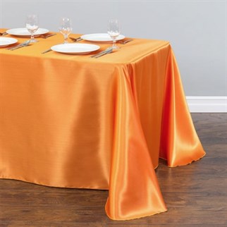 Turuncu Renkli Saten Masa Örtüsü