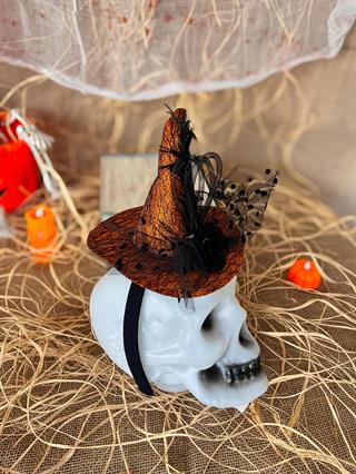 Turuncu Simli Cadı Şapkası Taç