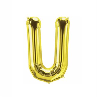 U Harf Folyo Gold Renk Balon Küçük 35 Cm