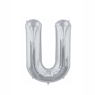 U Harf Folyo Gümüş Balon Küçük 35  cm