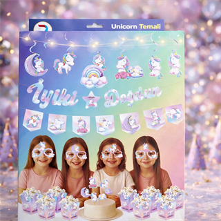 Unicorn Temalı Parti Seti