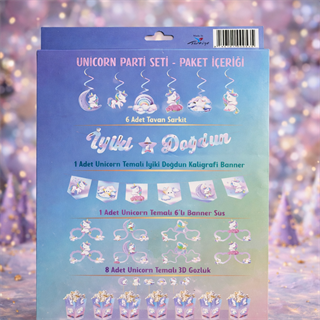 Unicorn Temalı Parti Seti
