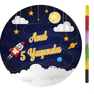 Kişiye Özel Uzay Pinyata + Sopası