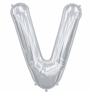 V Harf Folyo Balon Gümüş 100 cm