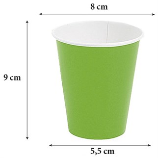 Yeşil Karton Bardak 8 Adet