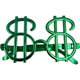 Yeşil Plastik Dolar Parti Gözlüğü