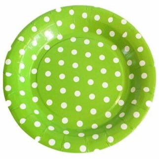 Yeşil Puantiyeli Karton Tabak 8 Adet