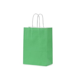 Yeşil Renkli Kraft Çanta 18 x 22 Cm 25 Adet