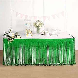 Yeşil Saçaklı Masa Eteği