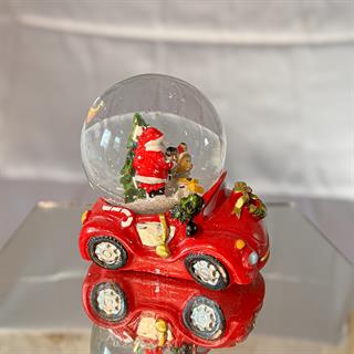 Yılbaşı Arabalı Kar Küresi Noel Baba ve Geyik