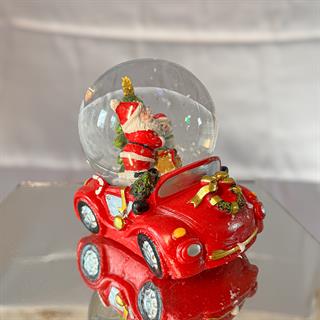 Yılbaşı Arabalı Kar Küresi Noel Baba ve Kardan Adam