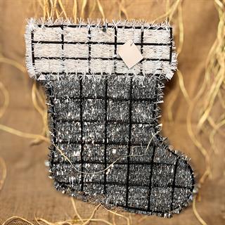 Yılbaşı Gümüş Çorap Asma Süs