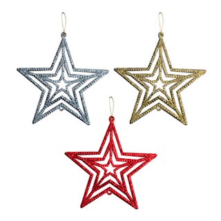 Yıldız Ağaç Süsü 10cm 3 Adet