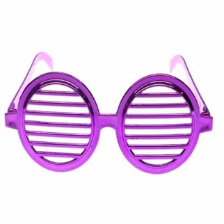 Yuvarlak Mor Renkli Plastik Parti Gözlüğü
