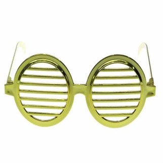 Yuvarlak Altın Renkli Plastik Parti Gözlüğü