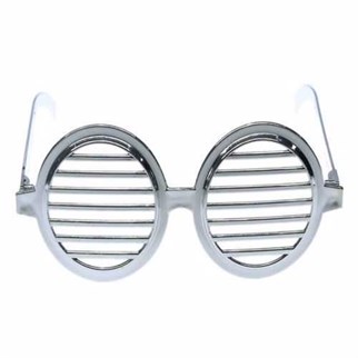 Yuvarlak Gümüş Renkli Plastik Parti Gözlüğü