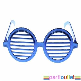 Yuvarlak Mavi Renkli Plastik Parti Gözlüğü