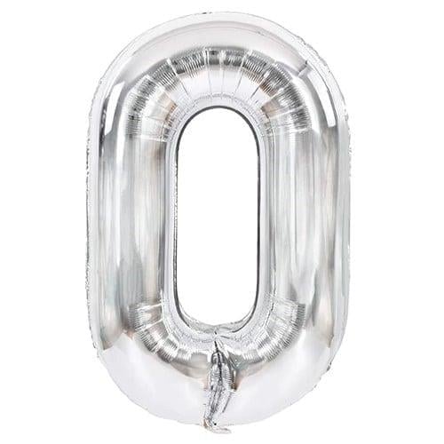 Gümüş Renk 76 cm0 Rakam Folyo Balon Gümüş 76 cm