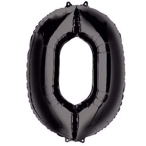 0 Rakam Folyo Balon Siyah 100 cm