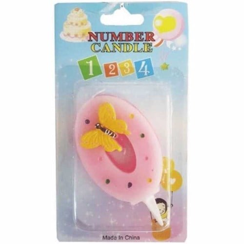 0 Rakam Pembe Kelebekli Pasta Mumu