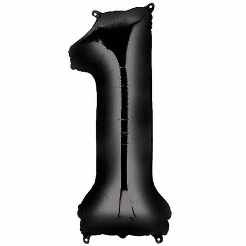 1 Rakam Folyo Balon Siyah 100 cm