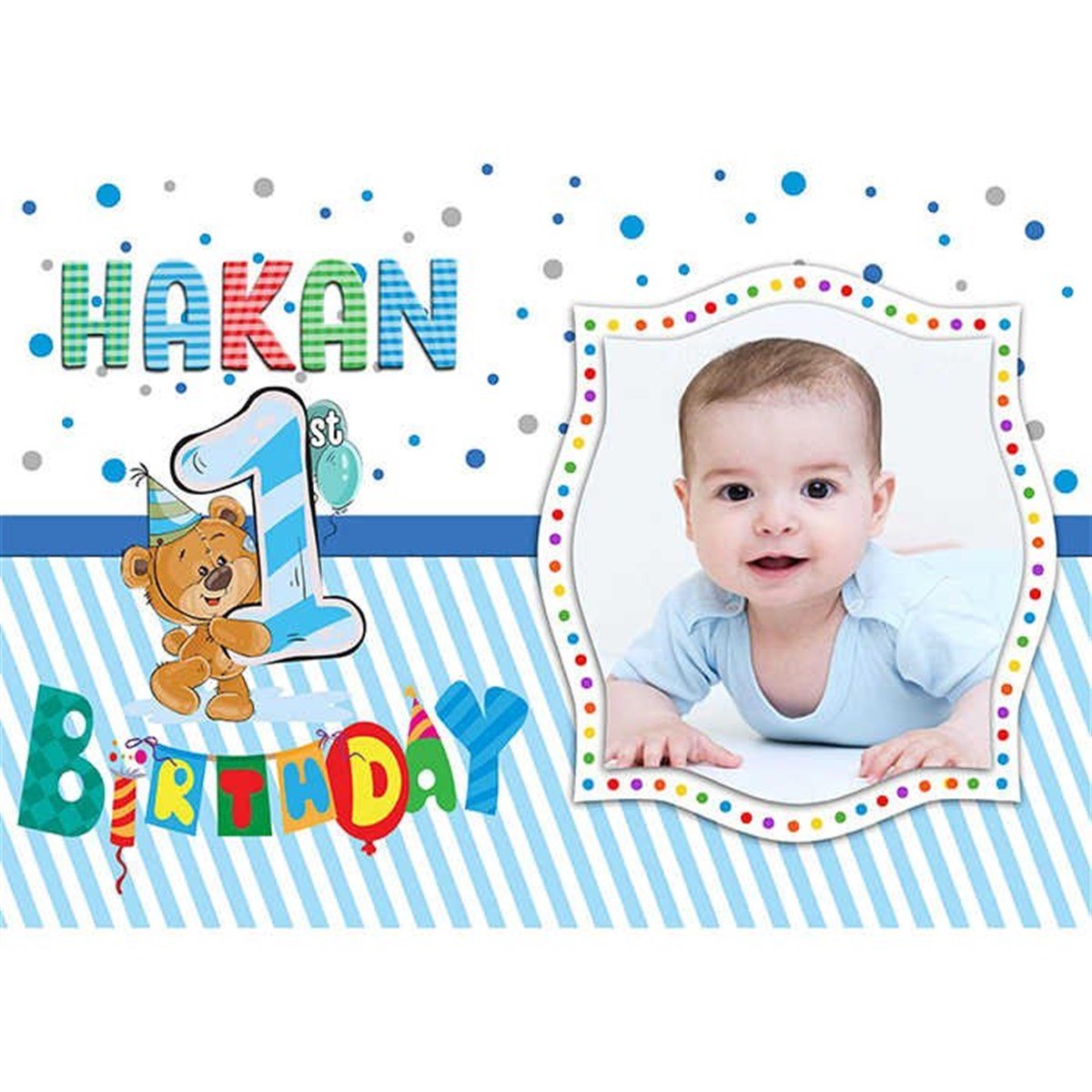 1 Yaş Ayıcık Erkek Kişiye Özel Afiş