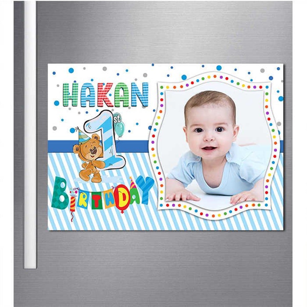 1  Yaş Ayıcık Kişiye Özel Magnet 18 Adet