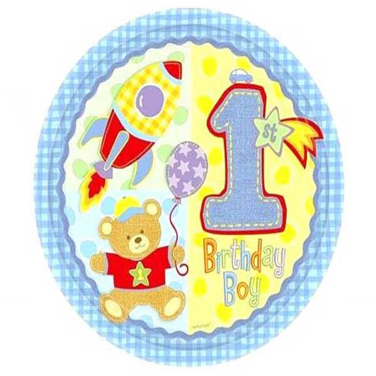 1 Yaş Mavi Ayıcıklı Tabak 23 cm 8 Adet