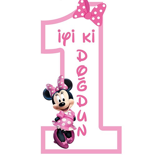 1 Yaş Minnie Mouse Ayaklı Pano
