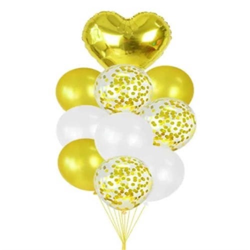 10 Adet Gold Kalp Demeti