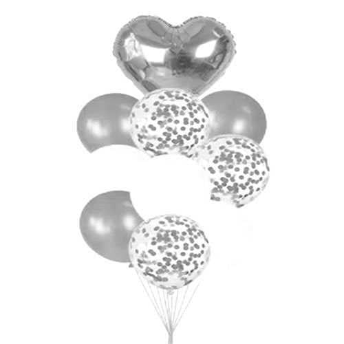 10 Adet Gümüş Kalp Demeti