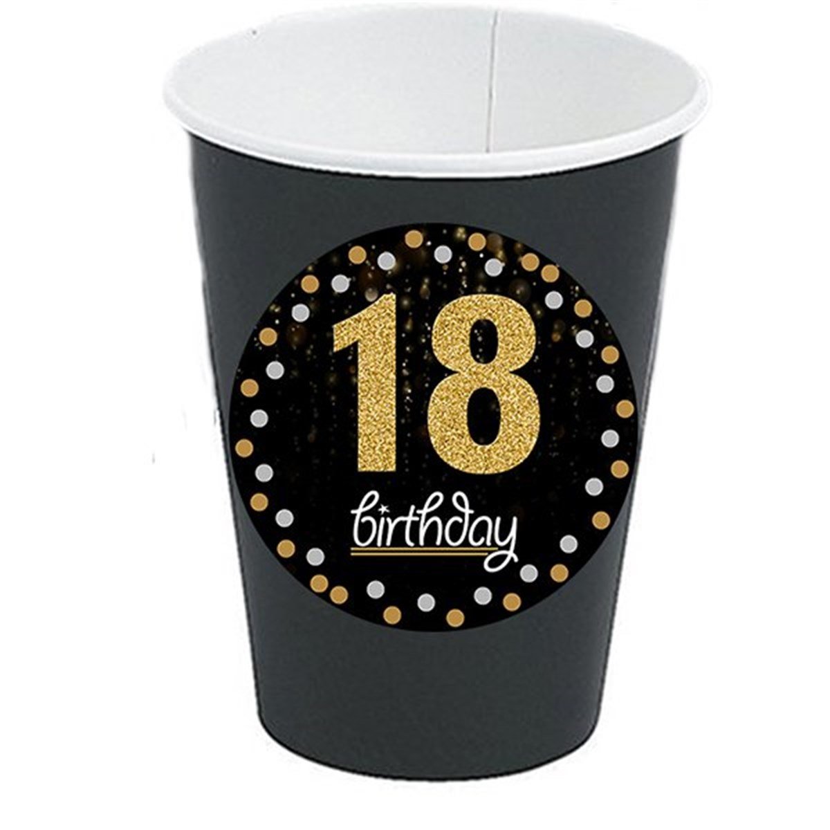 18 Yaş Siyah Bardak 8 Adet