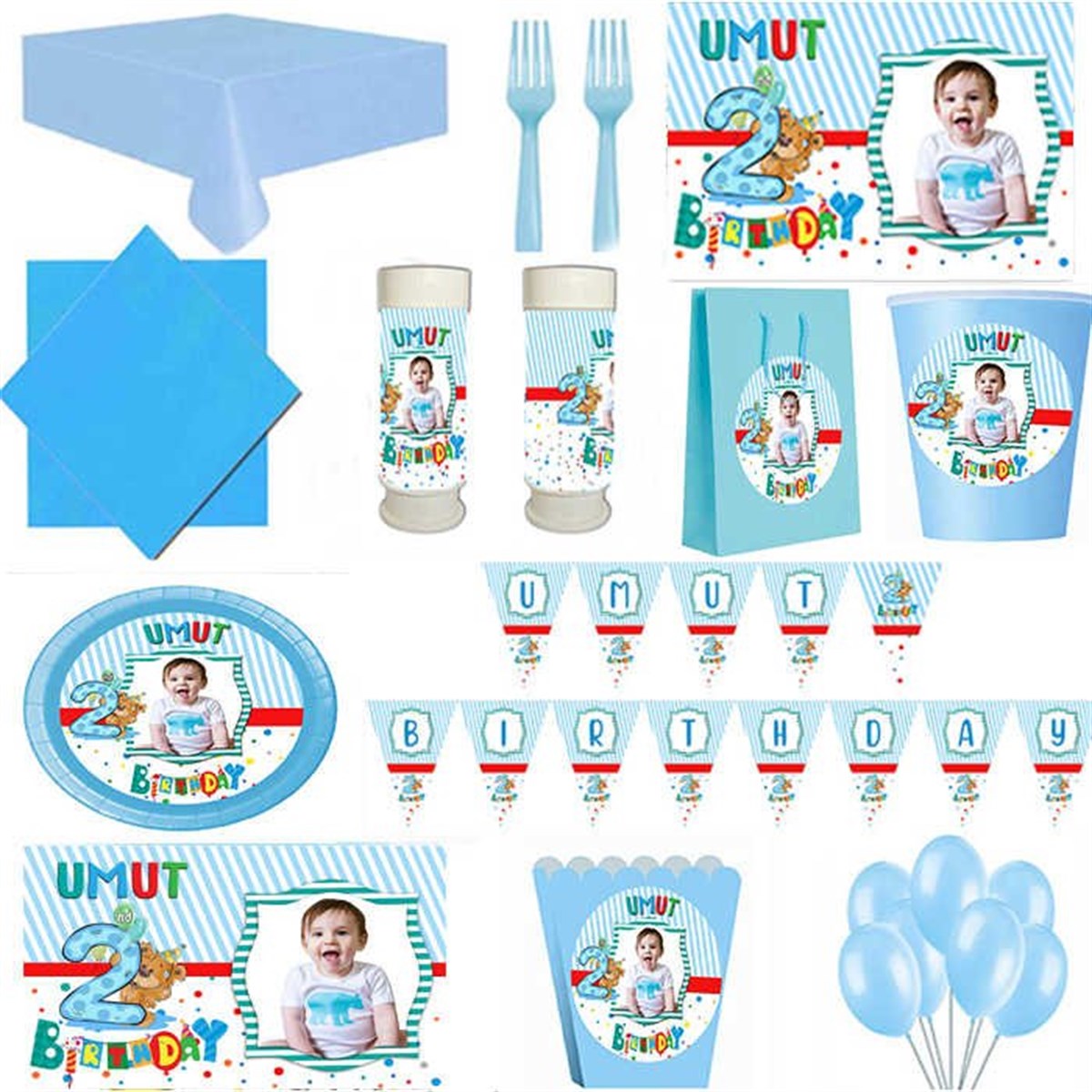 2 Yaş Erkek 24 Kişilik Parti Seti