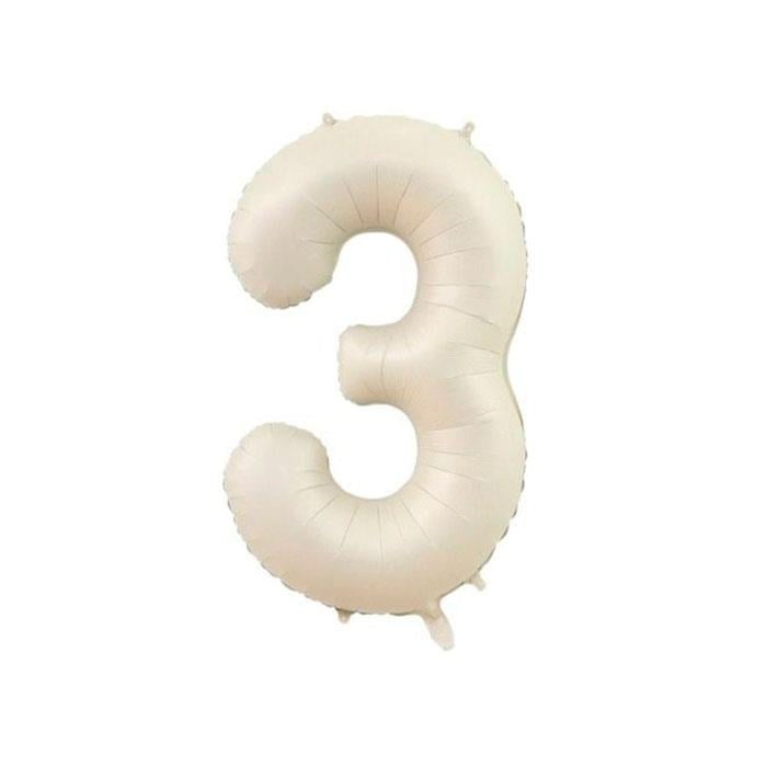 3 Rakam Krem Renk Folyo Balon 76 Cm
