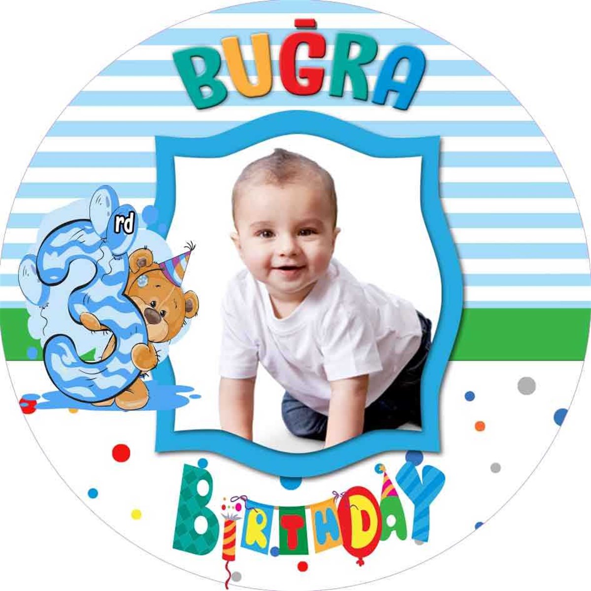 3 Yaş Kişiye Özel Sticker 24 Adet