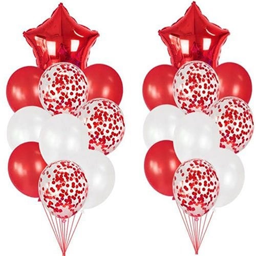 30 Adet Kırmızı Yıldız Uçan Balon Demeti