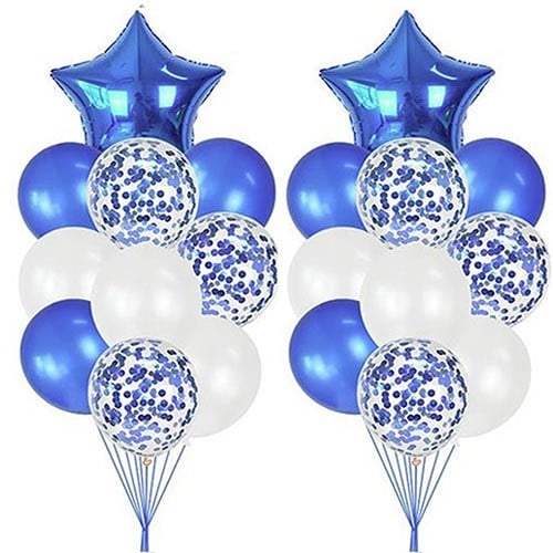 30 Adet Lacivert Yıldız Uçan Balon Demeti