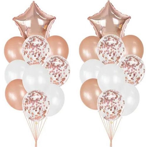 30 Adet Rose Yıldız Uçan Balon Demeti